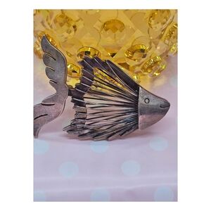 Taxco Sterling Silver 925 Fish Brooch with Sculpted Fins